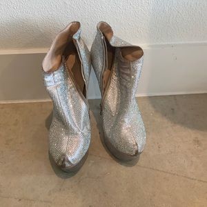 Ellie Glitter Stripper Exotic Heels Booties